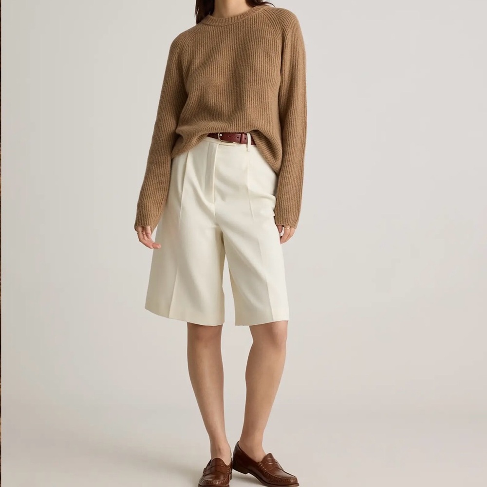 Quince Mongolian Cashmere Fisherman Crewneck Sweater